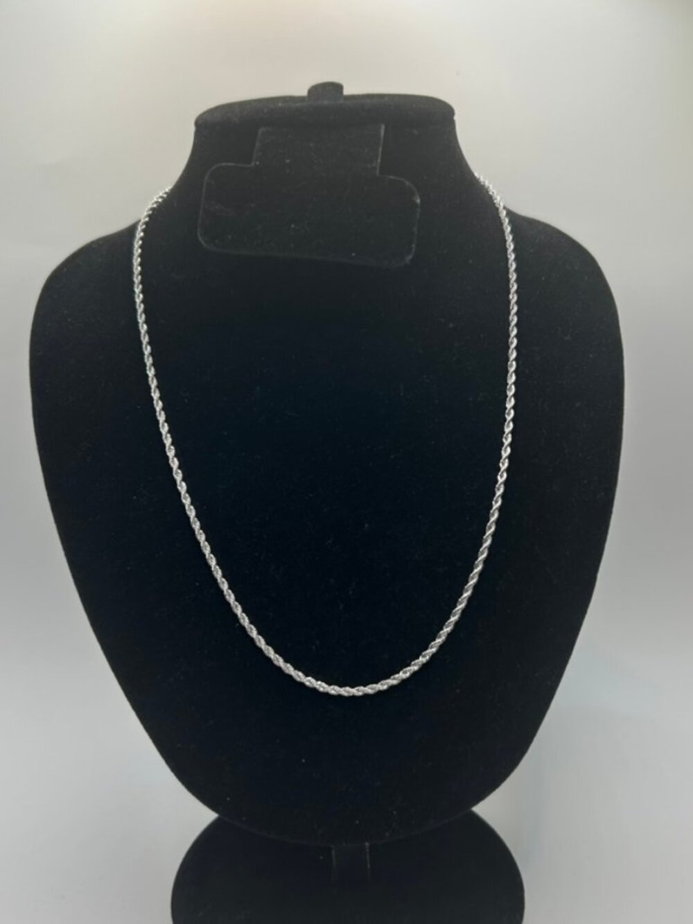 925 Real Silver Rope Chain 2mm 24 Inch Plated Mens Bold Necklace Waterproof